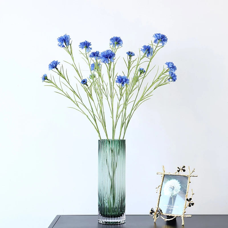 3 Forks/Bouquet Artificial Flower Silk Cornflower Fake Flowers Artificial Plant Decorative Flowers Home Decor Wedding Decor Qme