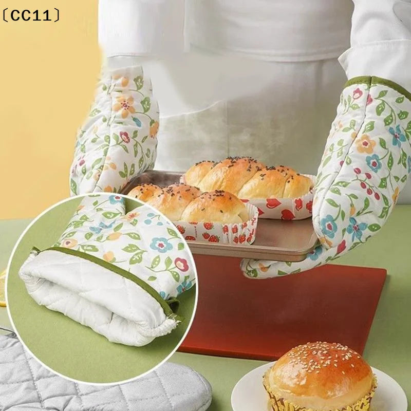 Versatile Printing Microwave Glove Heat Resistant Non-slip Oven Mitt Qme