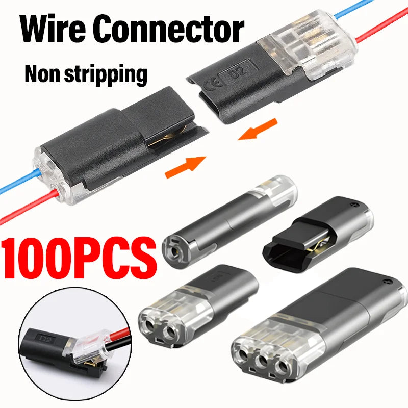 Electric Wire Connector Free Stripping Quick Cable Connectors Dual line Interconnection Detachable Automotive Terminal Connector Qme