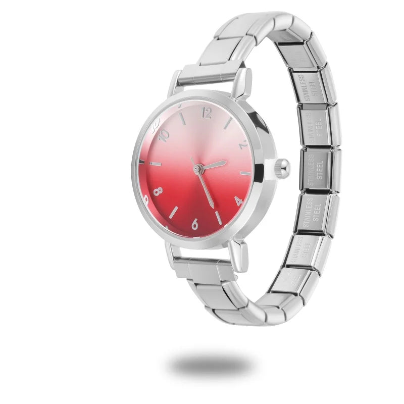 Fashion Women's Stainless Steel Round Blush Watch DIY High Quality Watch Bracelet Bangle For Party Friend Birthday Jewelry Gifts Qme Style 38
