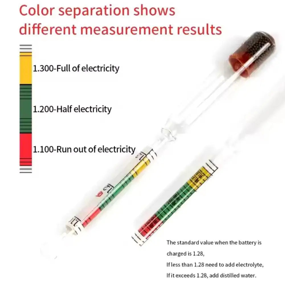 Battery Hydrometer 1.10-1.30 Battery Electric Density Meter Electric Gravidness Suction Acid Tester Electrolyte Lead Flooded Qme