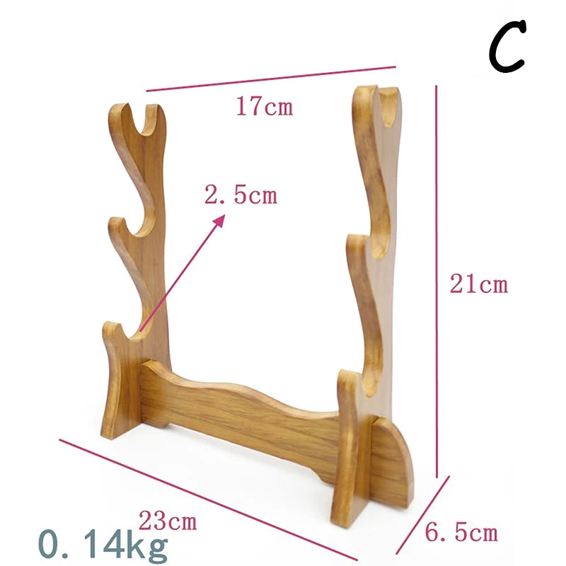 Knife Cosplay Sword Magic Wand Storage Rack Bracket Solid Wooden Qme 3STORY C