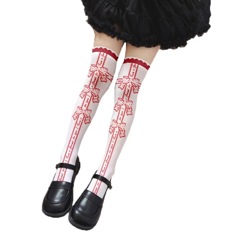 Girl Long Tube Sexy Cute Sweet Lolita Thigh Stockings Cartoon Knee Qme style17 One Size