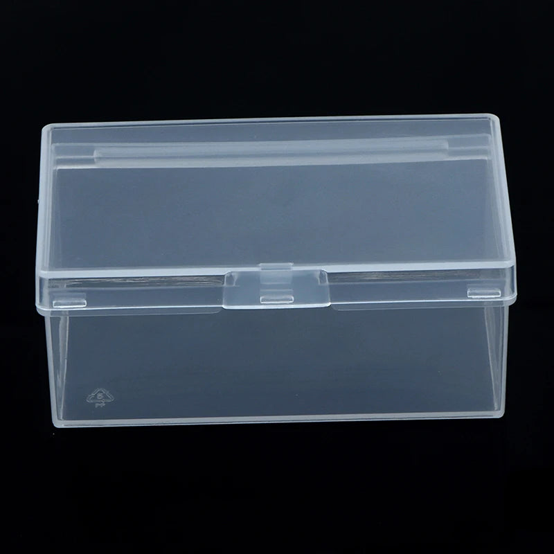 ^1PC Transparent Plastic Box Rectangular Hardware Classification Box With Lid Storage Electronic Parts With Lid Collection Box Qme