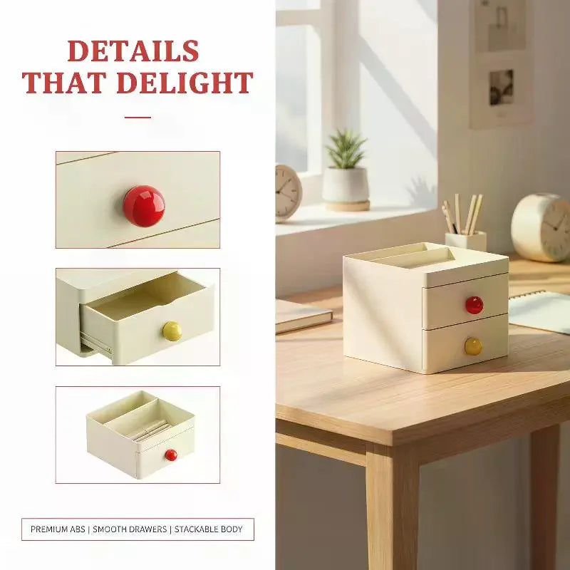 Dopamine Desktop Storage Cabinet Drawer Student Desk Stationery Box Qme