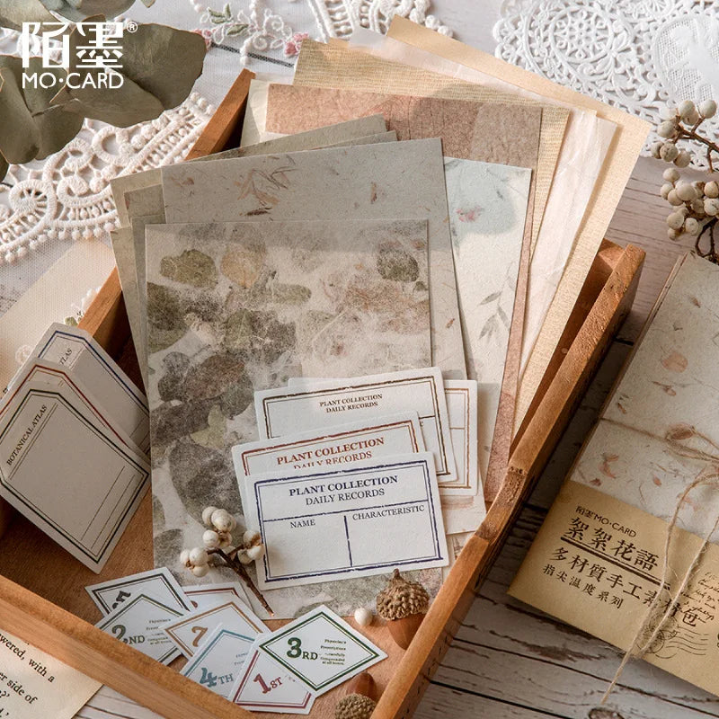 30 pcs/lot Vintage Background paper Diy Scrapbooking material paper Decorative Labels junk journal Stationery supplies Qme