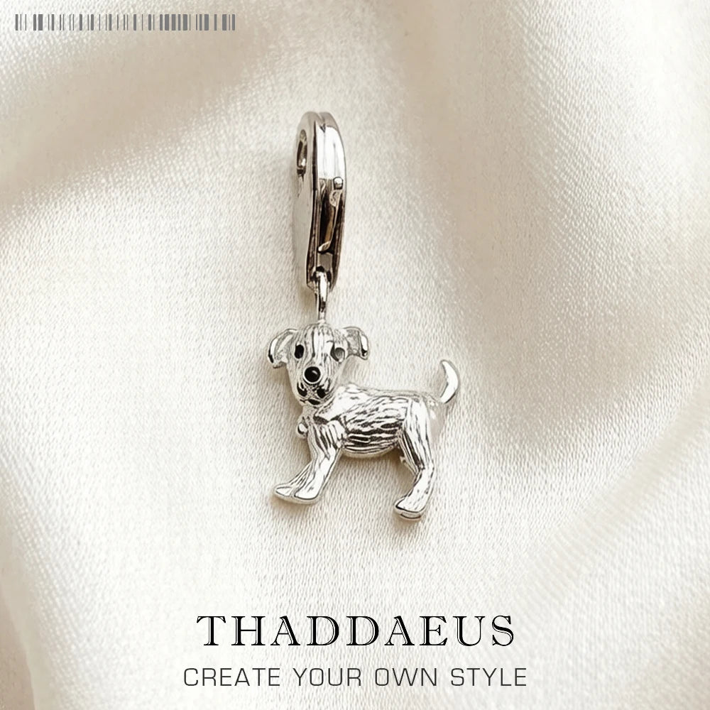 Winter Brand New Fashion Small Dog Charm 925 Sterling Silver Pure Cute Pendant Women Men Jewelry Gifts Qme Lobster Clasp