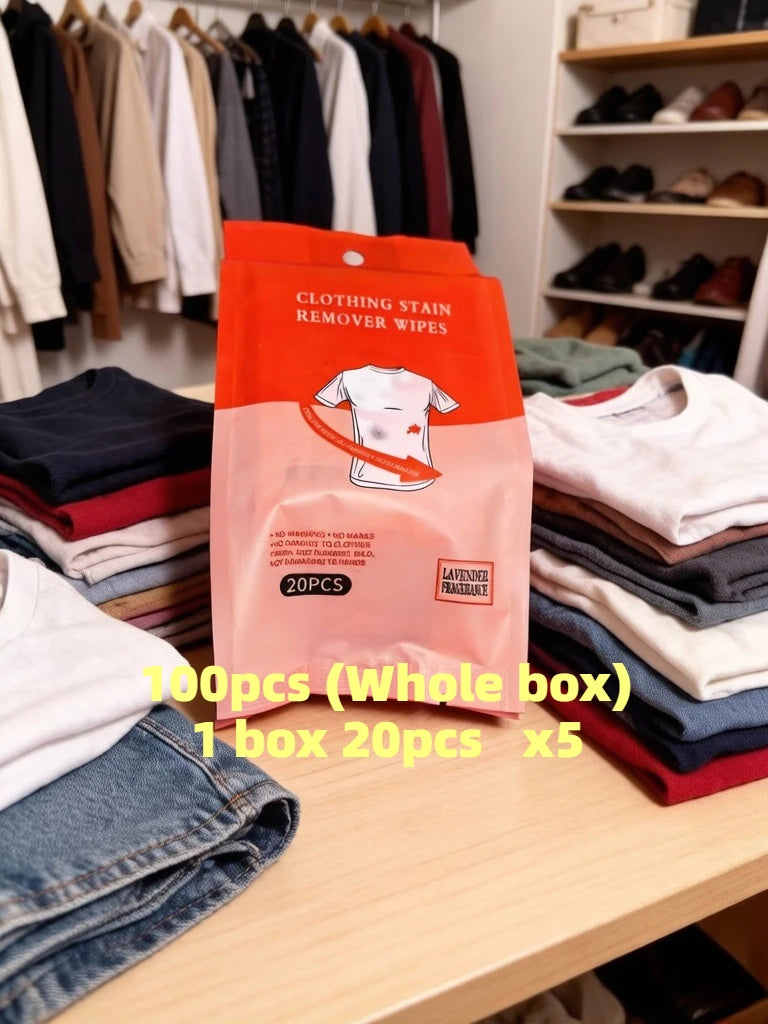 No-Rinse Down Jacket Cleaner / White Shoe Stain Remover Wipes, for White Clothes, Disposable Individual Packaging Qme 100pcs
