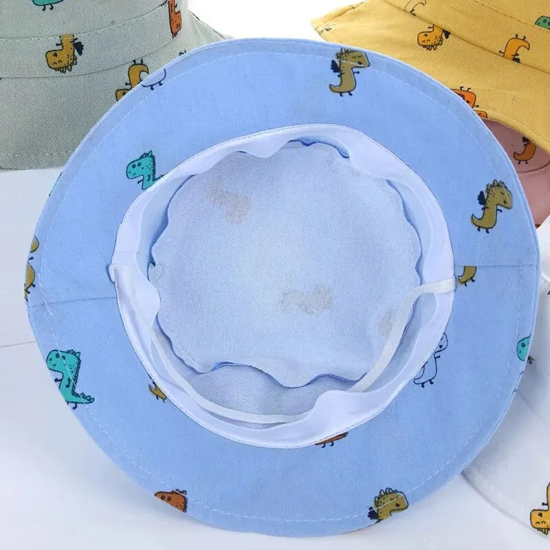 Cartoon Giraffe Print Baby Bucket Hat Children Casual Panama Cap Kids Foldable Camping Fishing Outdoor Sun Hats Fisherman Caps Qme