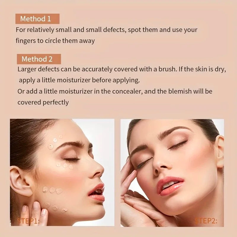 Full Coverage Waterproof Concealer Hides Tattoos Scars Blemishes Qme