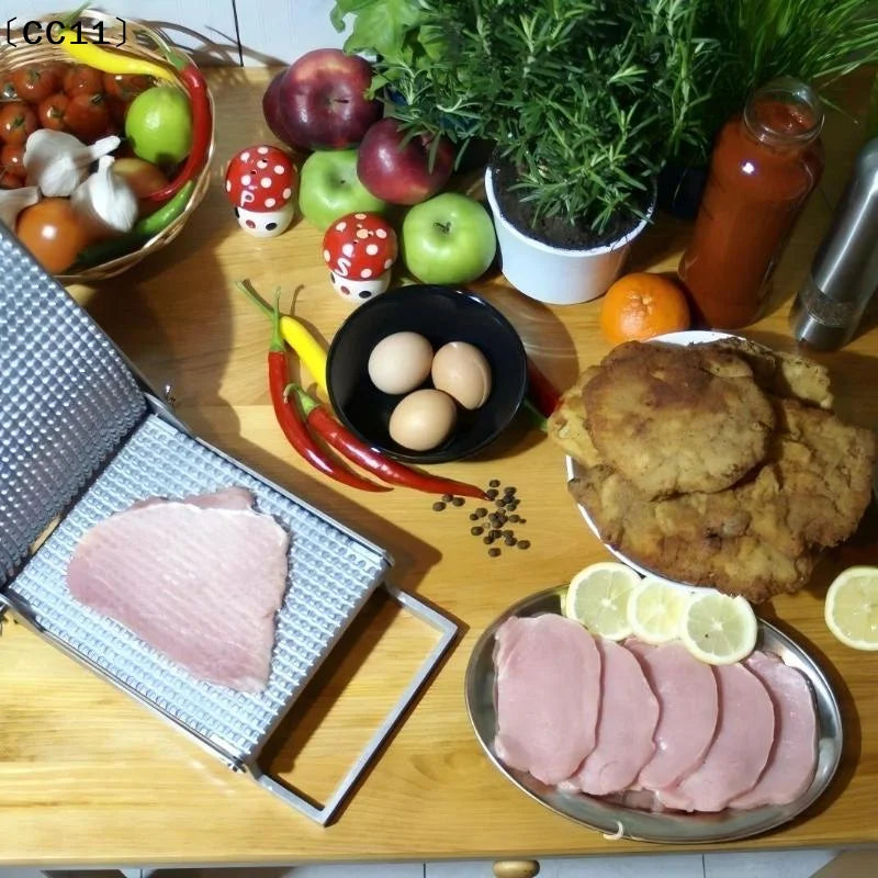 Manual Meat Tenderizer Portable Fast Cutlet Maker Stainless Steel Qme