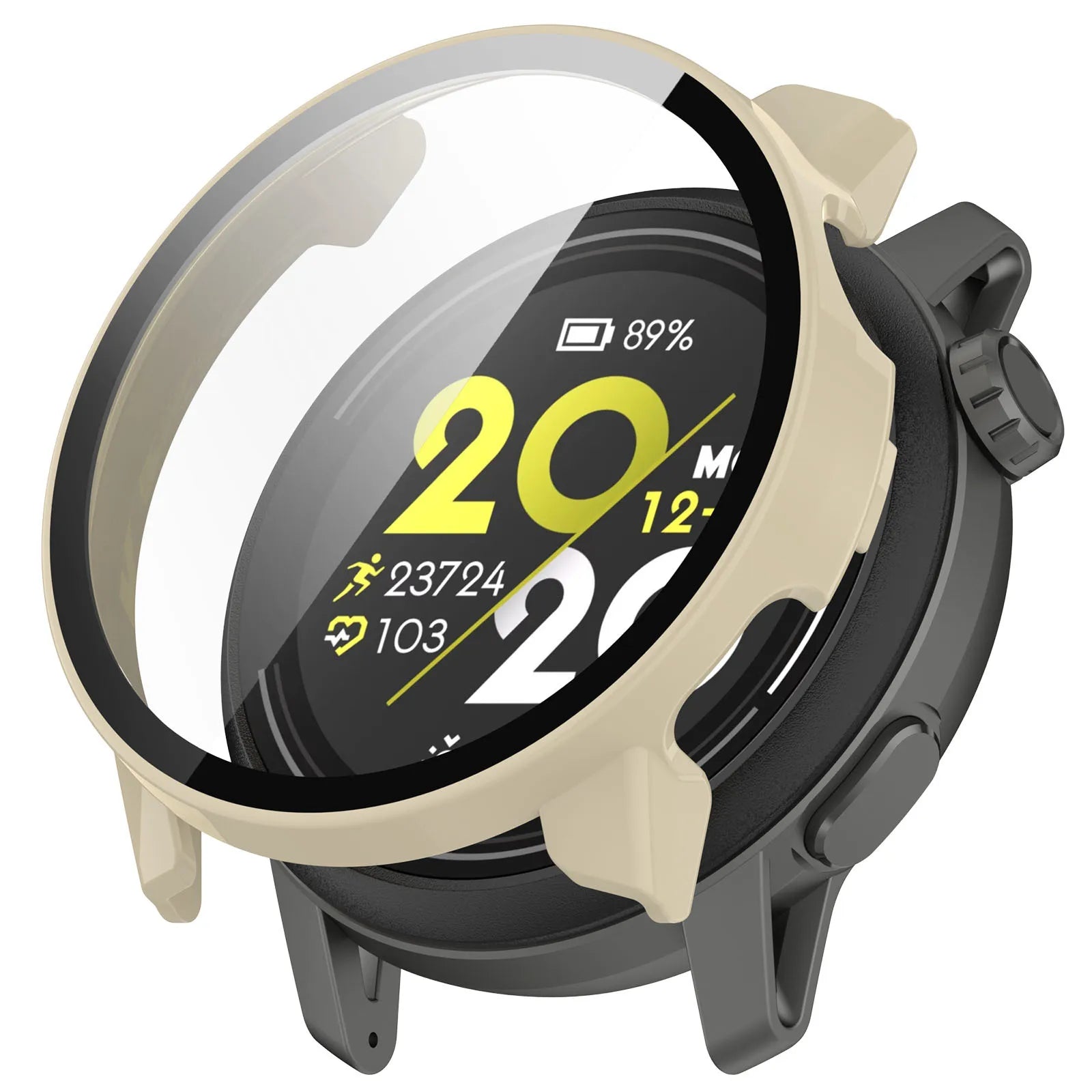 Tempered Glass Case For Coros Pace 3 2 Smart Watch Strap Protective Cover Bumper Pace3 Pace2 Screen Protector Shell Accessories Qme Lvory White For Coros Pace 2