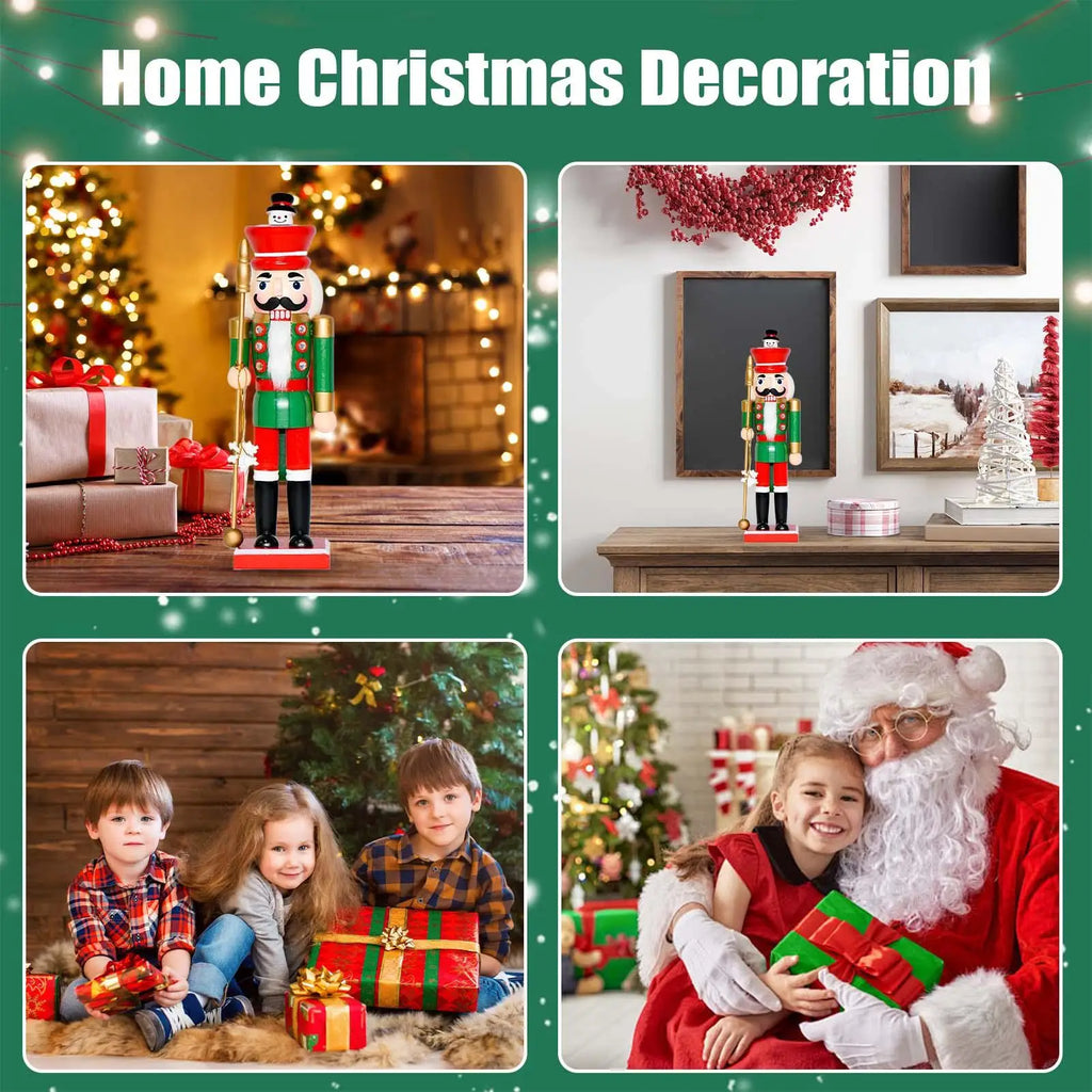 Christmas Nutcracker Desktop Soldier Figures Wooden Traditional Qme