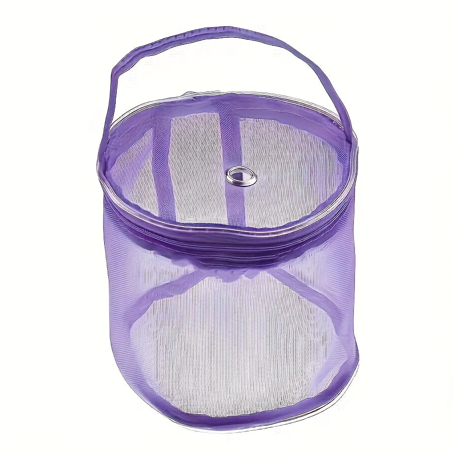 Knitting hook needle storage bag - Handmade craft storage bag, with zipper closure, suitable for yarn and knitting needles Qme purple