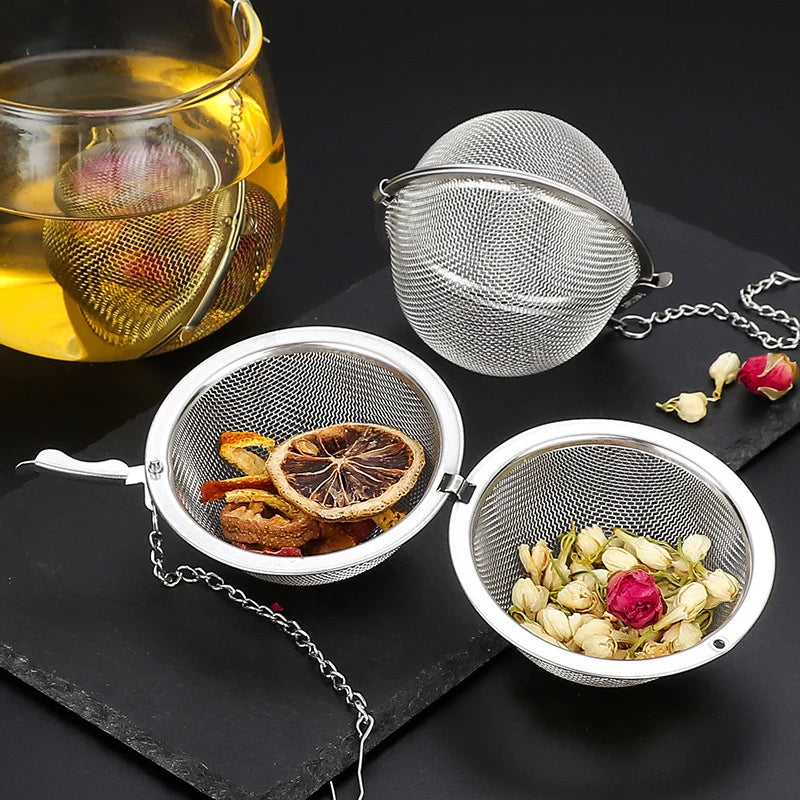 Stainless Tea Infuser Sphere Locking Spice Tea Ball Strainer MeshTea Filter Tool. Qme