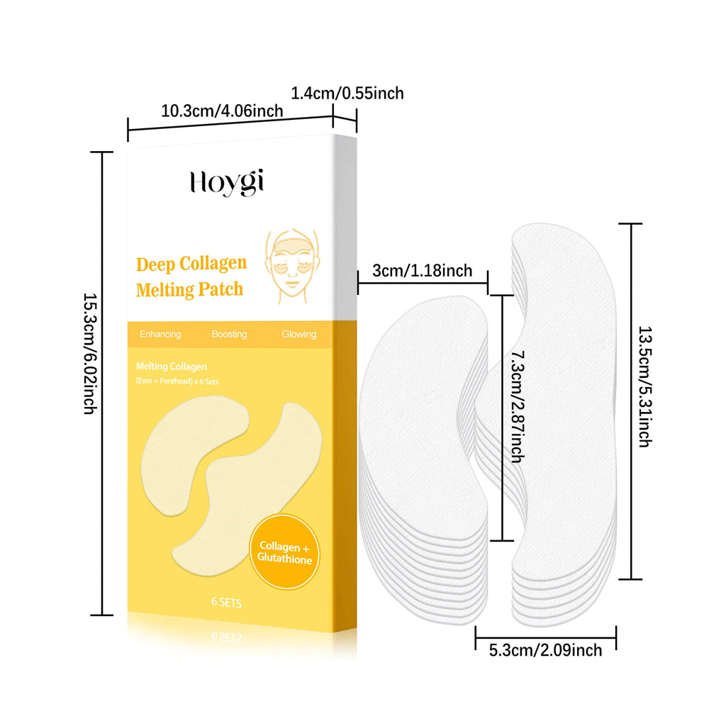 Collagen Protein Water Soluble Patches for Forehead Eye Area Absorbable Elasticity Firming Moisturizing Essence Patch Face Care Qme