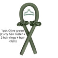 1/3/5pcs mix Woman Foam Heatless Curling Rod Headband Make Hair Soft Shiny Hair Curler Iron Hairdressing Big Wave Curling Qme 1pcs olive green