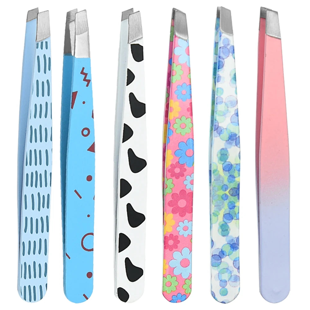 Colorful Eyebrow Tweezers Professional Stainless Steel Men Women Qme