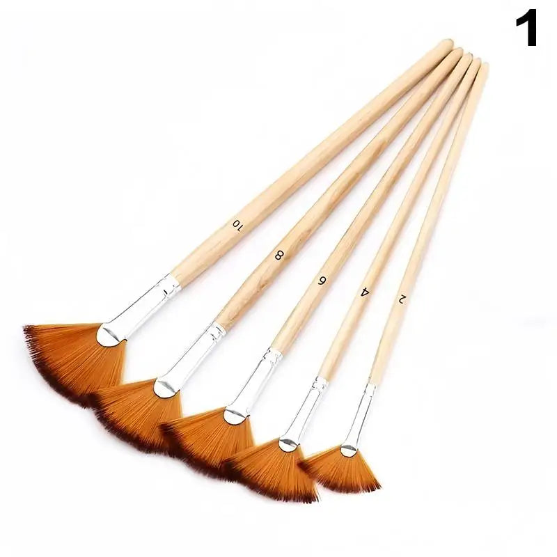 Professional Artist Paint Brush Nylon Bristles Watercolor Acrylic Oil Qme 1