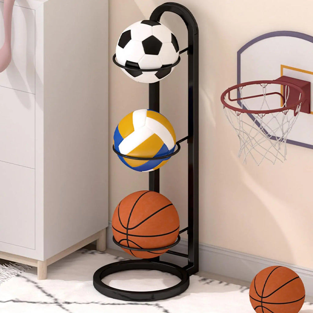 Basketball Rack Football Display Stand Multi-layer Ball Organizer Qme