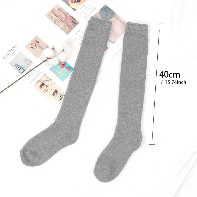 Winter Men's Knee Long Socks Harajuku Wool Keep Warm Longer Stocking Compression Terry Cycling Socks Cotton Thicken Sokken Gift Qme