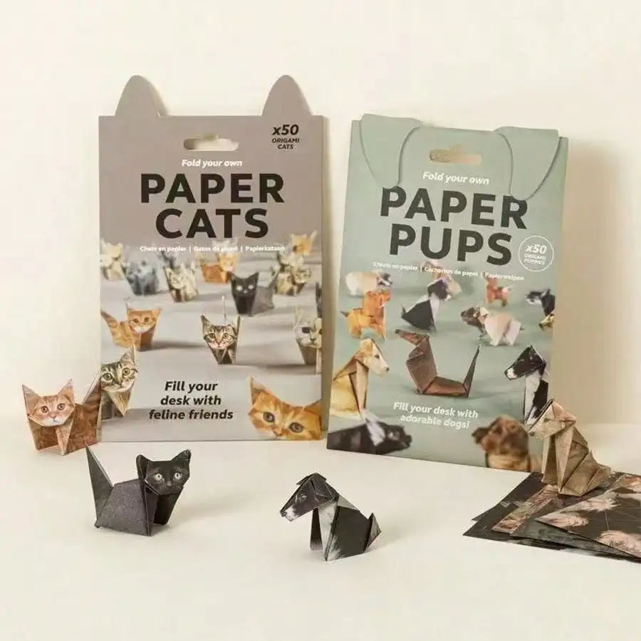 Geometric Origami Cats Dogs Animals DIY 3D Qme
