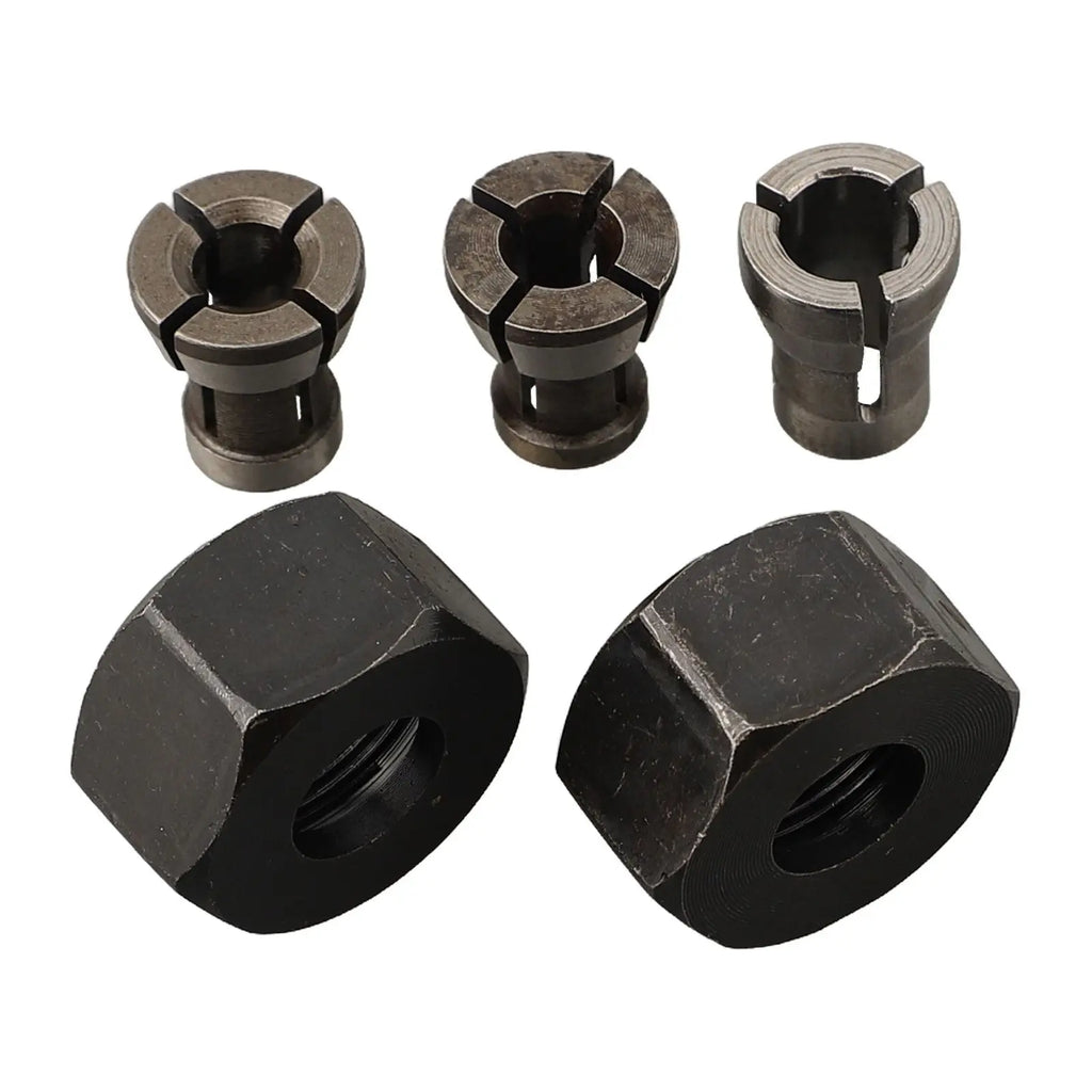 6mm/6.35mm/8mm Collet Chuck Adapter With Nut Carbon Steel Engraving Trimming Machine Router Milling Cutter Accessories M17 X 1MM Qme