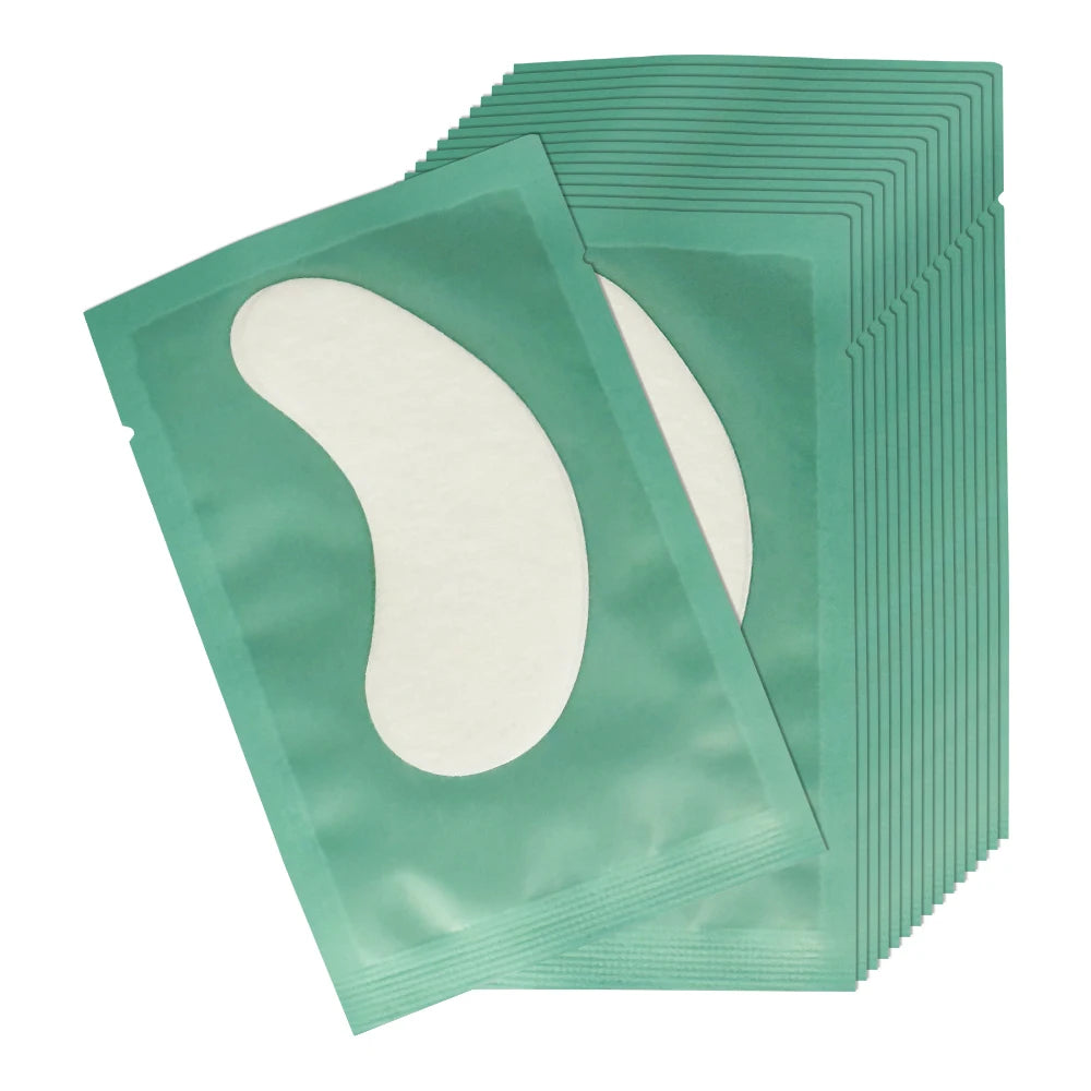 100pairs Paper Patches Eyelash Under Eye Pads Lash Extension Tips Qme Deep green 100Pairs