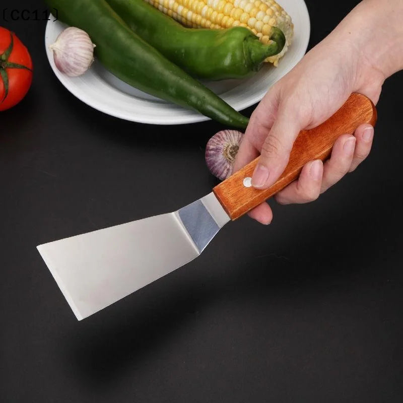 Stainless Steel Spatula Grill Scraper Non Stick Durable Barbecue Qme