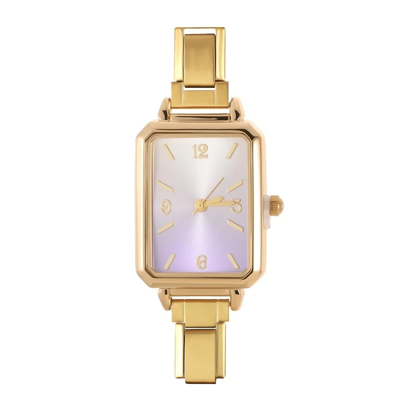 Simple Square Watch Bracelet Fit DIY Italian Charm Stainless Steel