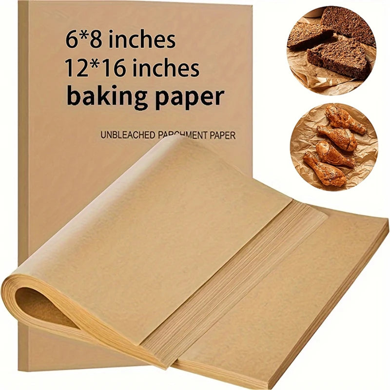 50/100Pcs Parchment Paper Baking Sheets Non-Stick Precut Baking Parchment Baking Paper Will Not Curl Burn Wax Paper. Qme