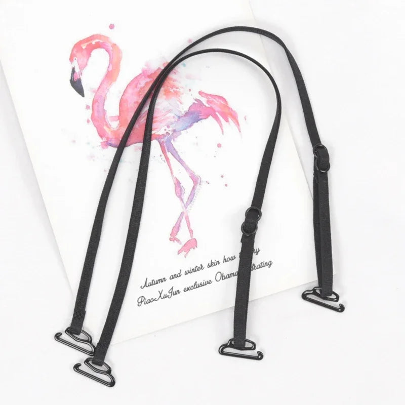 Portable Elastic Nylon Bra Straps Women Thin Spaghetti Strap Qme black 42-0.5cm China Mainland