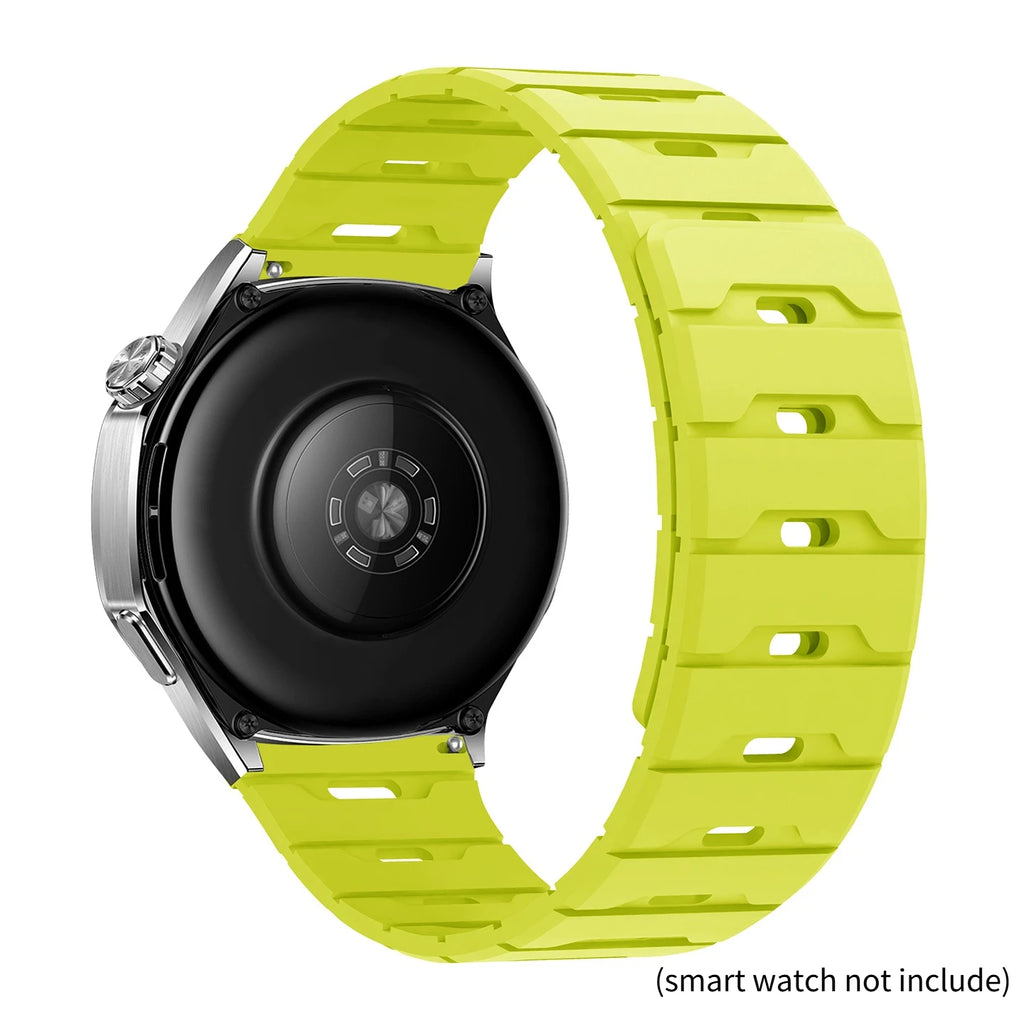 18mm 20mm 22mm Silicone Strap For Huawei GT6 Pro 46mm Magnetic Band For Samsung Galaxy Watch 7 6 5 4 40MM 44MM Qme FluoGreen 22mm Universal band