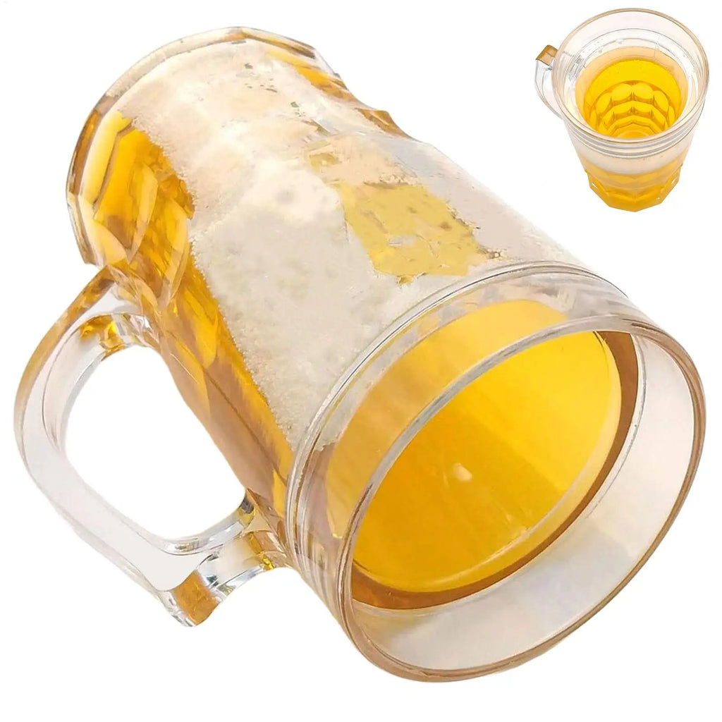 Beer Mug Cup Double Layer Funny Fake Dishwasher Safe Party Fun Prank Qme