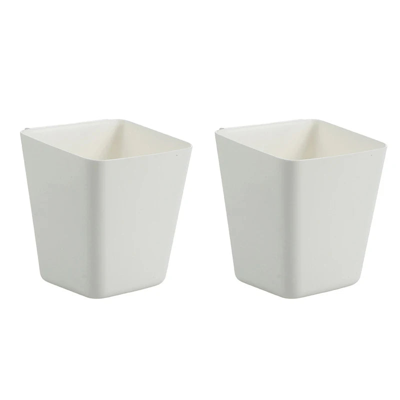2pc Hanging Cup Holders, Wall Organizers, Rolling Cart Accessories Hanging Pen Holders Storage Containers Hanging for Office Qme White