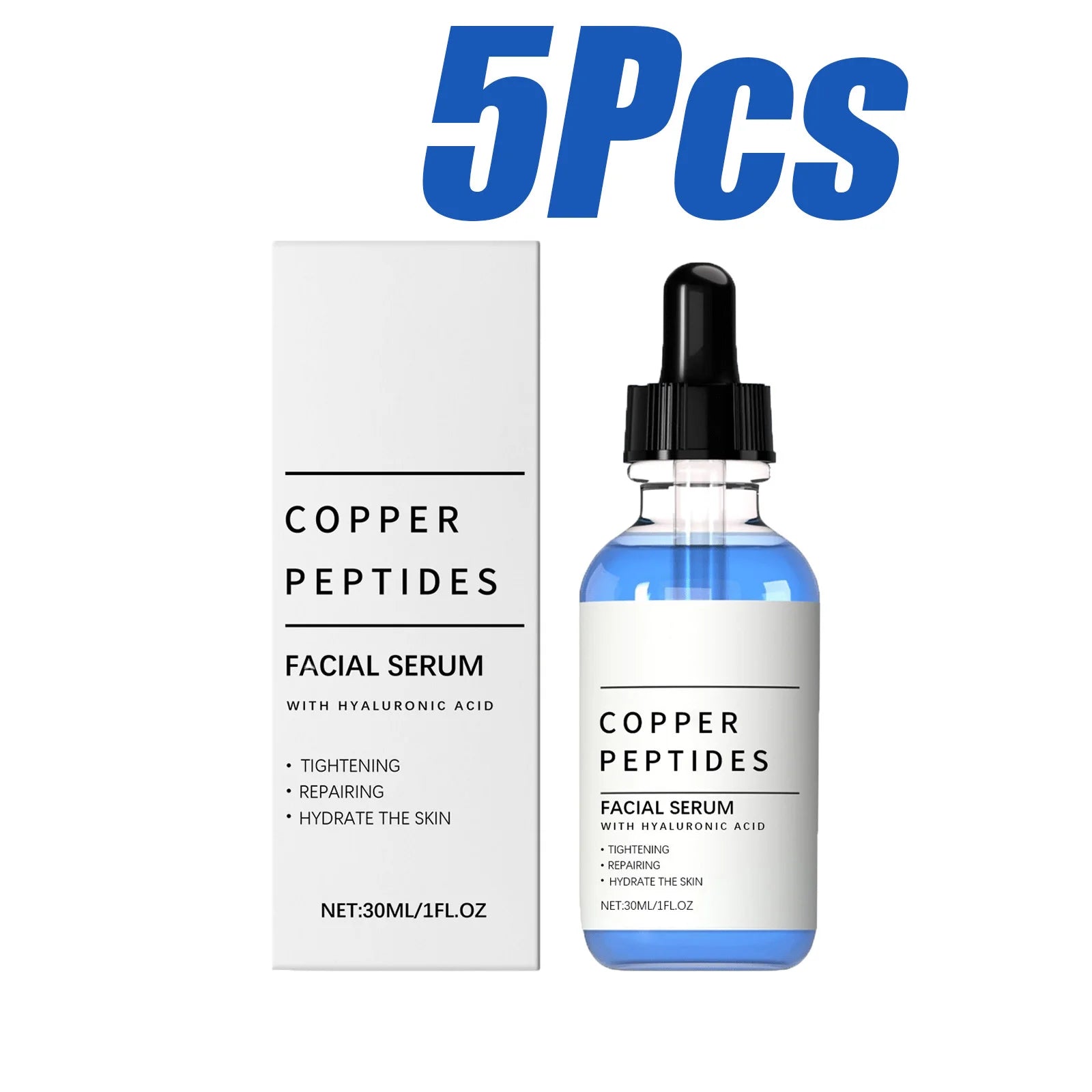 Copper Peptide Serum Lifting Firming Skin Anti Wrinkle Nourishing Smooth Improve Texture Hydration Hyaluronic Acid Face Serum Qme 5Pcs