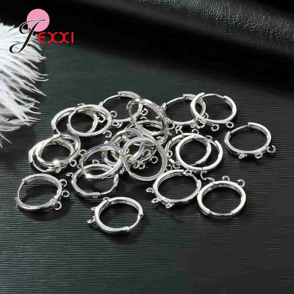 Fast Delivery Genuine 925 Stamp Sterling Silver Color Earring Findings High Quality Jewelry Accessory Components For DIY Jewelry Qme