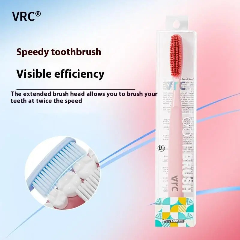 1 Long Headed Soft Bristled Adult Toothbrush Simple Household Qme Pink 1PCS