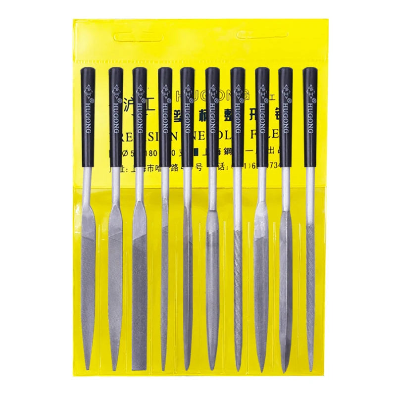 10Pcs/set Metal Needle File Set Wood Rasp Metal Polishing Hand File Tools Steel Rasp Needl Filing. Qme