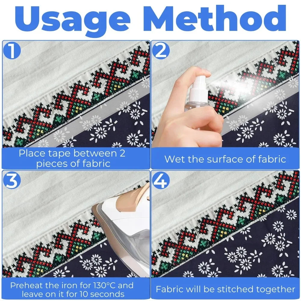 Self Adhesive Pants Hem Tape Iron DIY Jean Clothes Length Shorten Qme