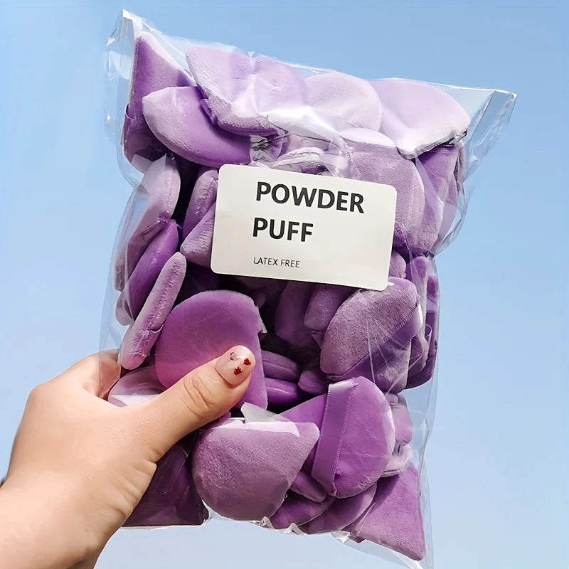 Mini Velvet Triangle Powder Puffs Extra Soft Makeup Blender Contour Qme purple