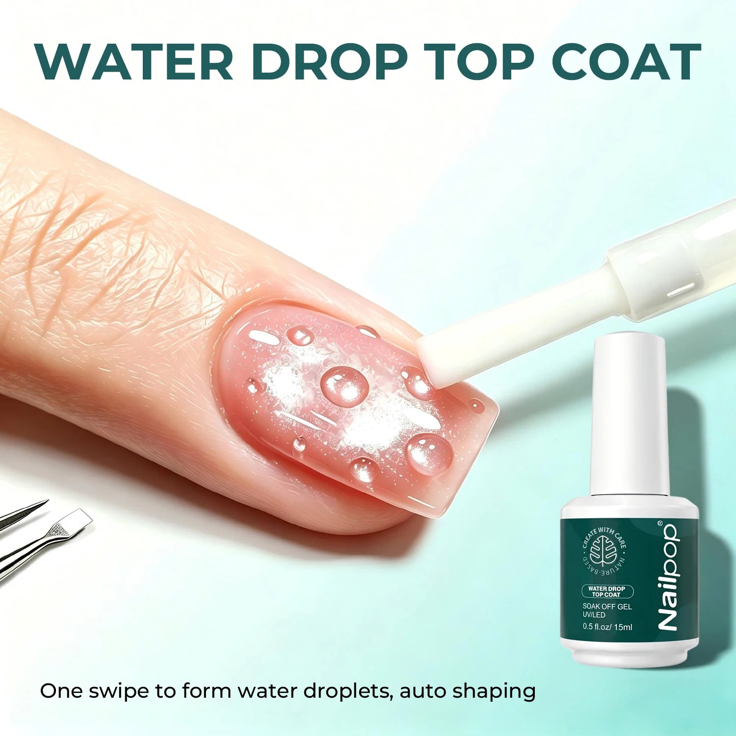 Nailpop HEMA TPO Water Droplet Coat No Wipe Gel Fast Forming Glossy Qme