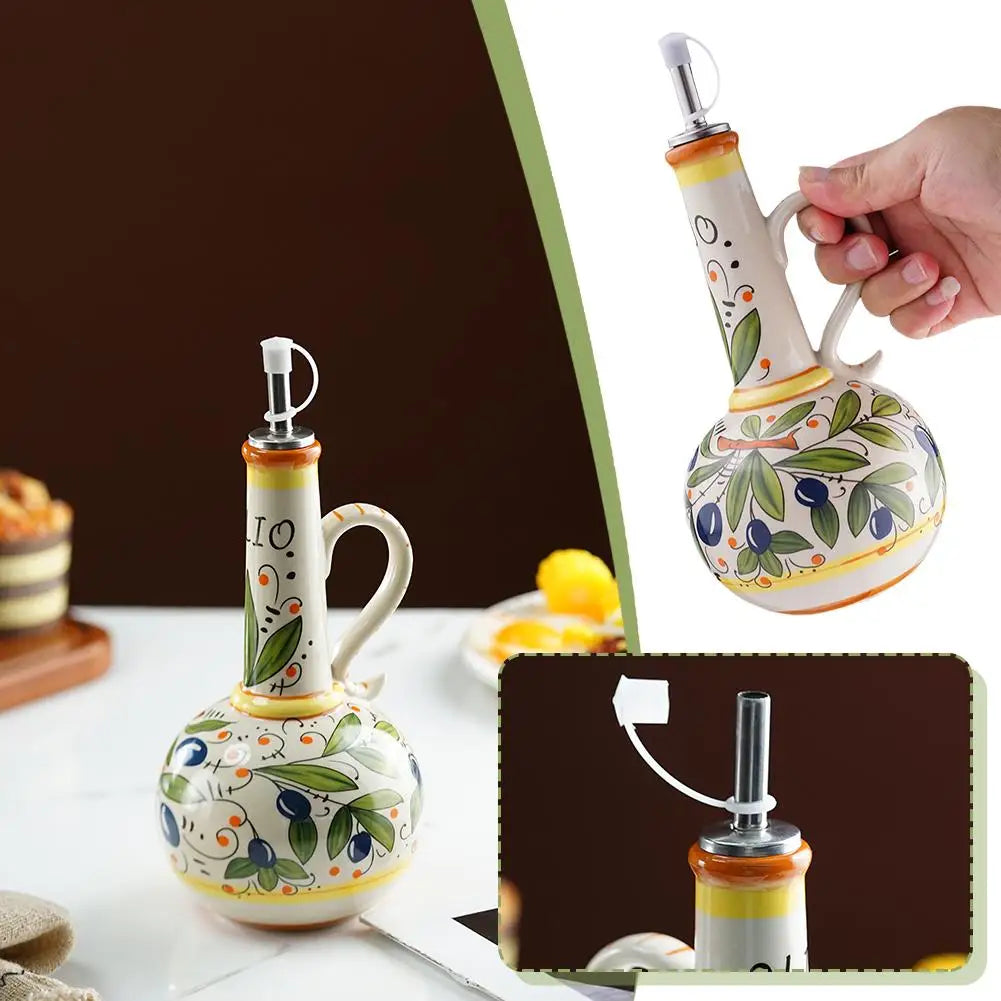 2025 Italian Olive Oil Dispenser Bottle Home Kitchen Bottle Ceramic Vinegar Accessories Decorative And European Bottle Oil Qme