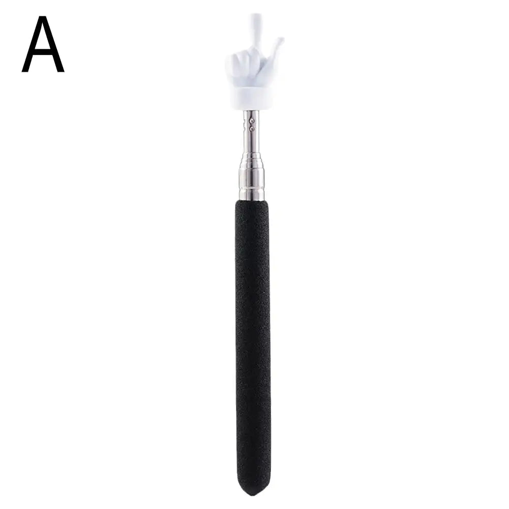 Extendable Pointer Stick Finger Design StainlessSteel Telescopic School Teaching Pointer Stick Teacher Supplies for Classroom Qme black