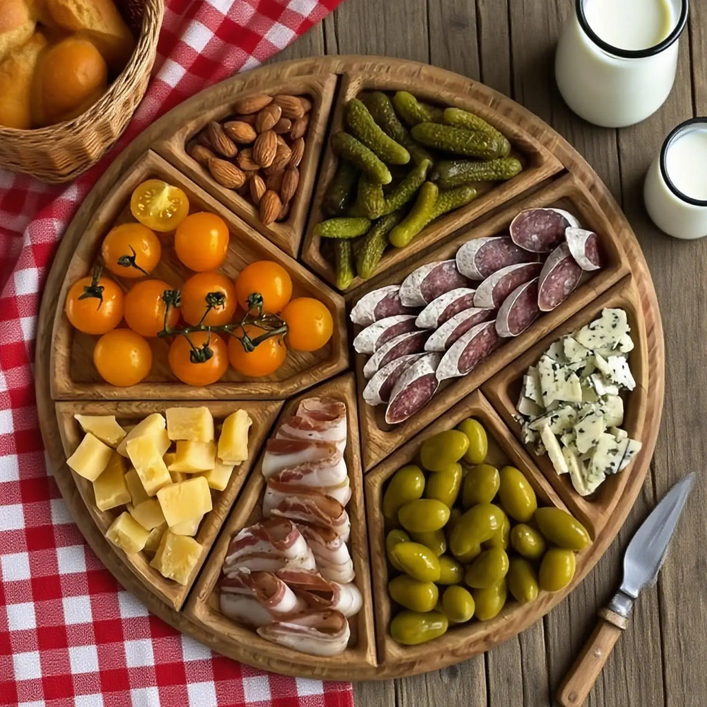 Serving Trays Party Divided Puzzle Tray Food Wooden Platter Qme