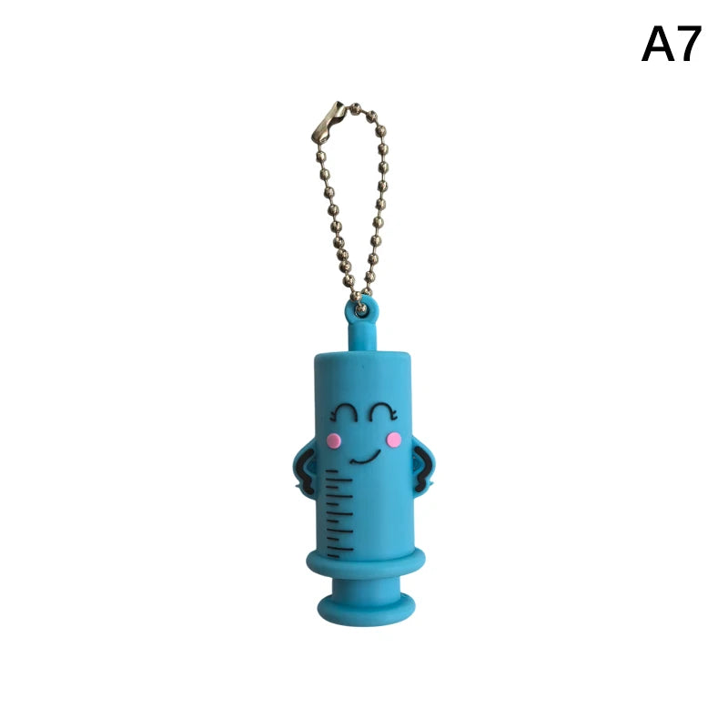 Syringe-shaped Ampoule Bottle Opener Keychain Nurses Doctors Qme A7