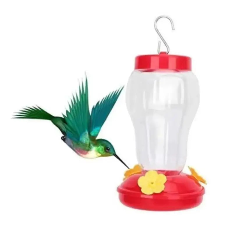 480ML Clear Plastic Bird Water Feeder Hanging Bottle with Iron Hook for Garden Hummingbird Feeder Pet Bird Supplies Qme