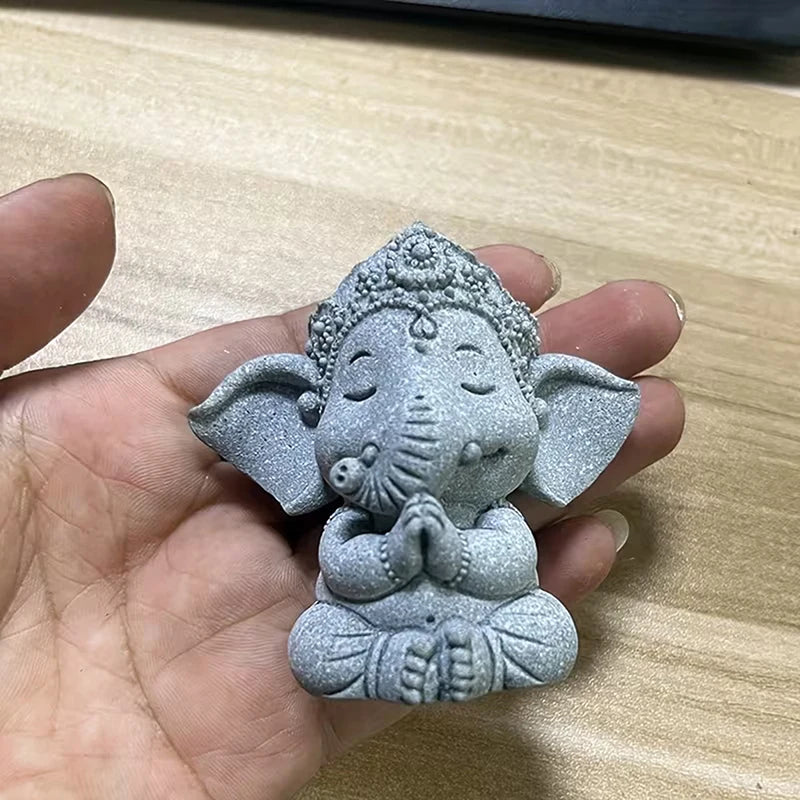 Guardian Elephant Statue Home Decoration Hands Clasped Prayer Position Qme