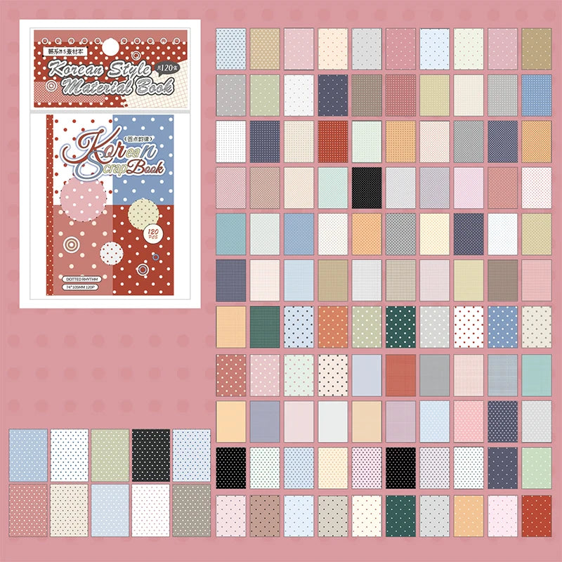 TIANZI 120 sheets M5 Diary Album Background Papers Cute Style DIY Scrapbooking Decoration Stationery Supplies for Junk Journal Qme A-120 sheets