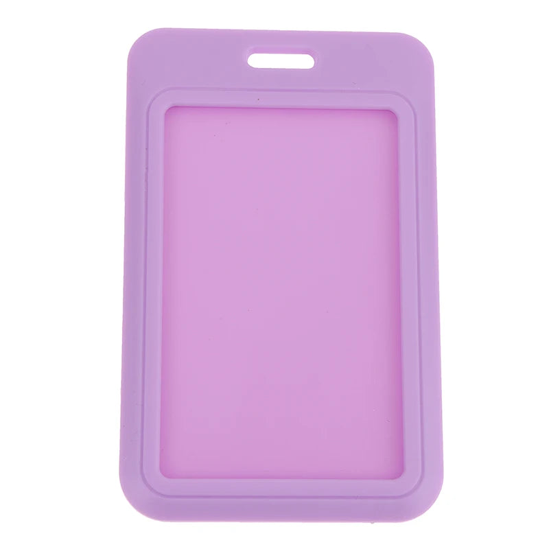 Two-sided Credit Card Cover Hard Plastic Badge Holders Slot Event Qme Purple